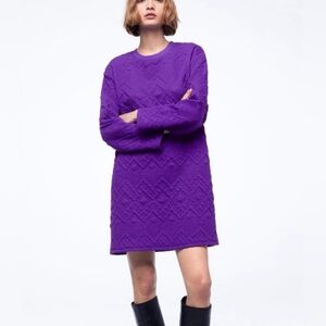Zara Oversized Quilted Mini Dress Size M